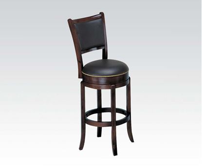 Picture of Contemporary Espresso High Back Swivel Stool