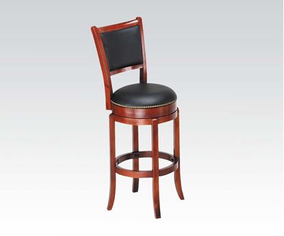 Picture of Contemporary Oak Finish High Back Swivel Stool