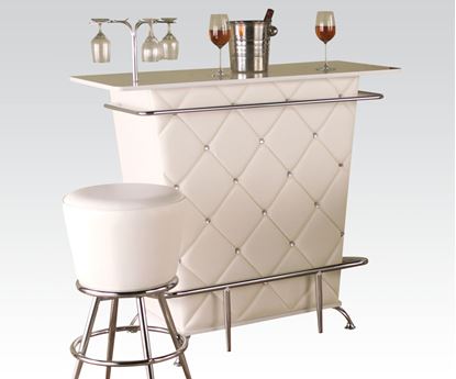 Picture of Tashara White Bar Table with Wine Rack