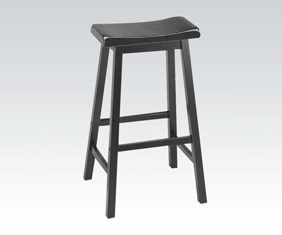 Picture of Contemporary Black Finish 29" Seat Height Solid Wood Stool    (Set of 2)