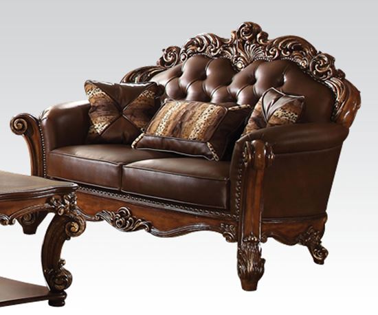 Picture of Traditional Vendome Cherry Loveseat w/ Pillows 