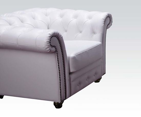 Picture of Contemporary White Bonded Leather Chair 