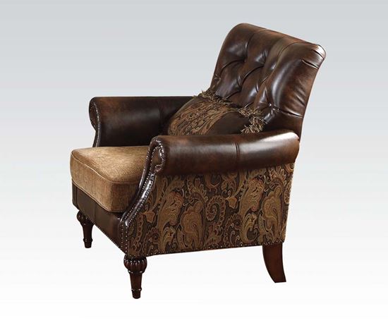 Picture of Dreena Traditional Bonded Leather and Chenille Chair