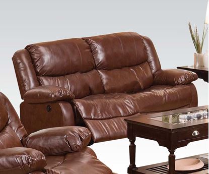 Picture of Contemporary Fullerton Power Motion Brown Loveseat 
