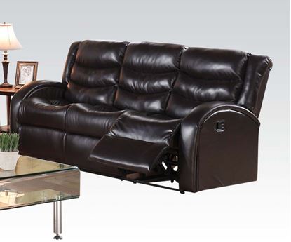 Picture of Modern Espresso Bonded Leather Sofa with Motion 