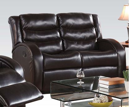 Picture of Modern Espresso Bonded Leather Loveseat 