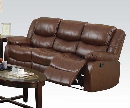 Picture of Fullerton Brown Bonded Leather Match Finish Motion Recliner Sofa