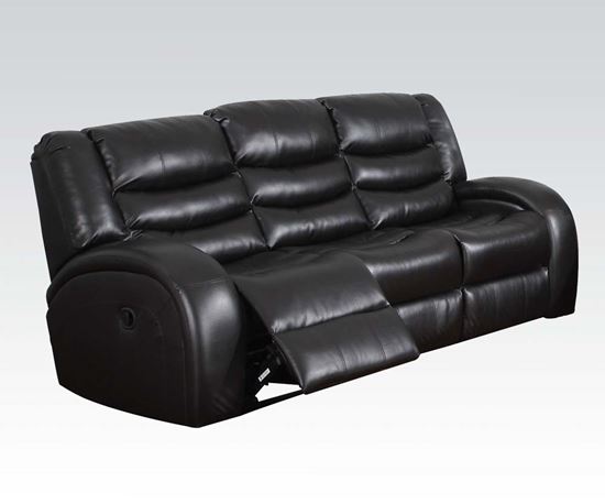 Picture of Modern Dacey Espresso Bonded Leather Motion Recliner Sofa 