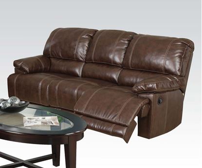 Picture of Daishiro Motion Chestnut Bonded Leather Sofa 
