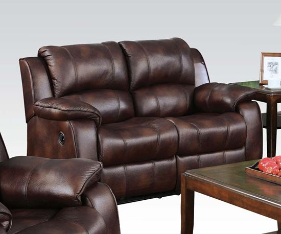 Picture of Zanthe Brown Microfiber Power Motion Loveseat