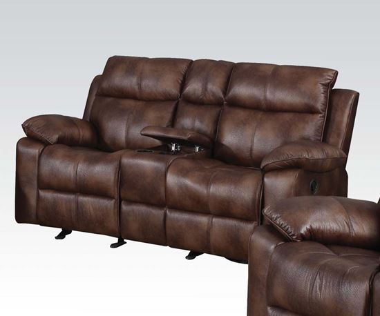 Picture of Dyson Light Brown Polished Microfiber Motion Loveseat 