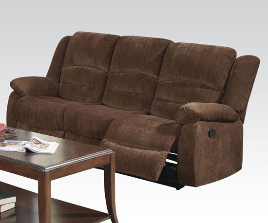 Picture of Bailey Dark Brown Chenille Motion Sofa 