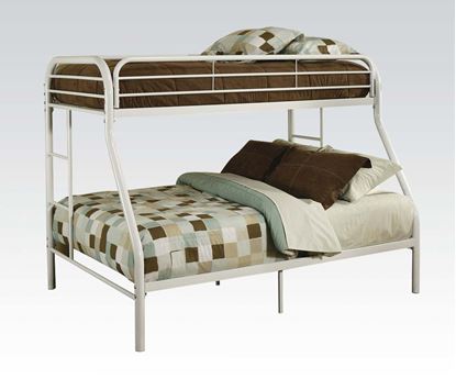 Picture of 2" Tube White Finish Twin Over Full Metal Bunk Bed