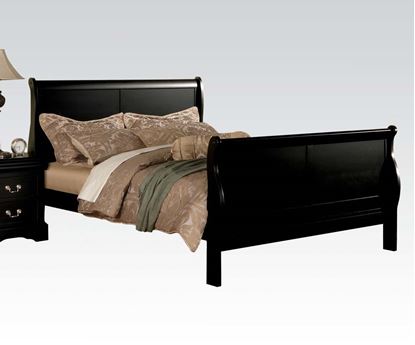 Picture of Louis Philippe III Black Finish Eastern King Sleigh Bed 