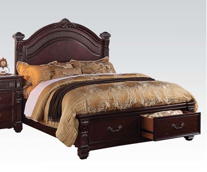 Picture of Vevila Cherry Brown Finish Eastern King Bed w/ Storage 