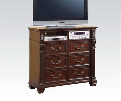 Picture of Vevila Cherry Brown Finish Wood Media Chest 