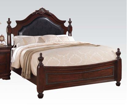 Picture of Gwyneth Cherry Black PU Leather Eastern King Bed 