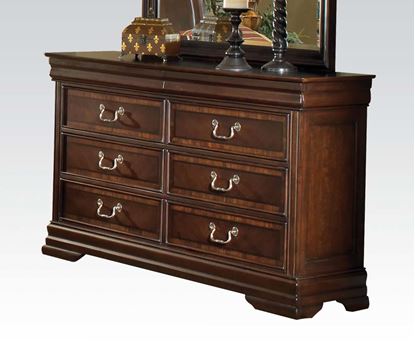 Picture of Hennessy Brown Cherry Finish Dresser with 6 Drawers