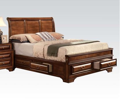 Picture of Konance Brown Cherry Finish Eastern King Sleigh Bed 