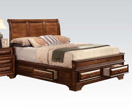 Picture of Konance Brown Cherry Finish Eastern King Sleigh Bed 