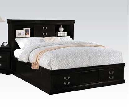 Picture of Modern Black Eastern king Bed with Storage 