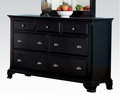 Picture of Canterbury Contemporary Black Wood 7 Drawer Dresser 