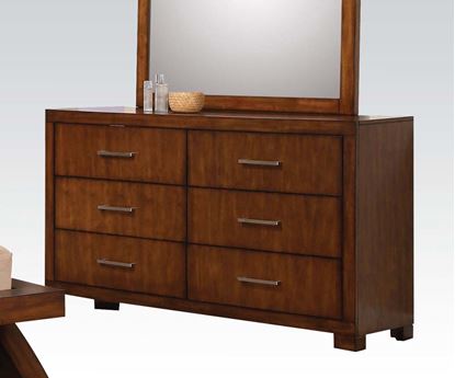 Picture of Galleries Transitional Brown Cherry 6 Drawers Dresser 