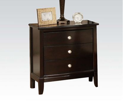 Picture of Laurice Contemporary Hardwood Espresso Three Drawer Night Stand