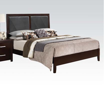 Picture of Ajay Black PVC / Espresso Finish Eastern King Size Bed 