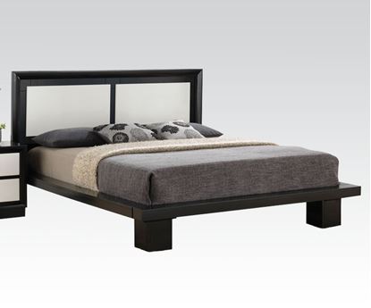 Picture of Debora Black and White Finish Wood Queen Panel Bed 