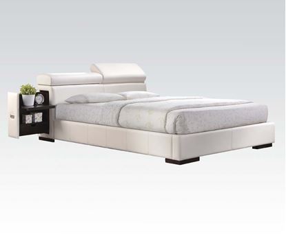 Picture of Manjot White PU Finish Queen Platform Bed 
