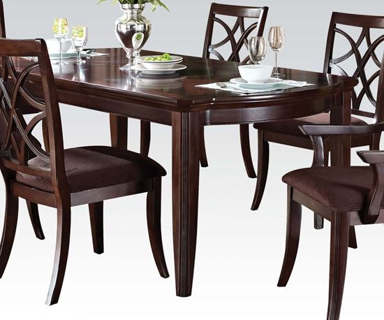 Picture of Keenan Dining Table in Dark Walnut Finish with Tapered Legs
