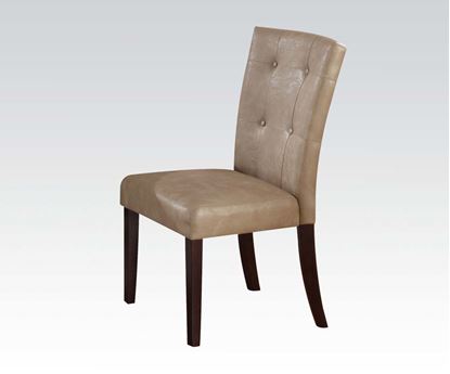 Picture of Britney Cream / Espresso Finish 2 Pcs. Bycast Dining Side Chairs  (Set of 2)