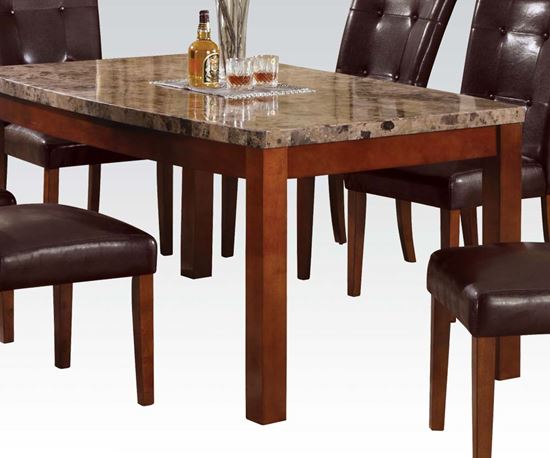 Picture of Britney Brown Marble Top Dining Table with Cherry Brown Leg