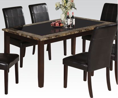 Picture of Rolle Espresso Glass/Faux Marble Top Dining Table