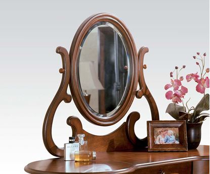 Picture of Floral Vanity Mirror in Cherry Finish