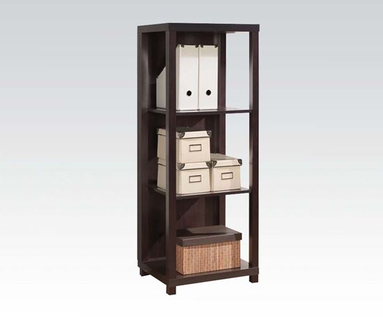 Picture of Carmeno Espresso Finish Wood 3 Tier Book Case Shelf Unit