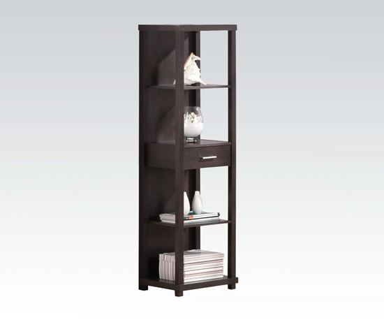 Picture of Hinto Shelf Cabinet with Drawer in Espresso Finish