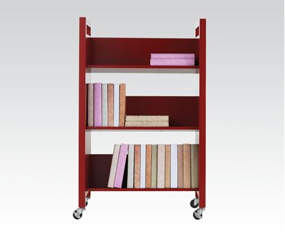 Picture of Red Bookshelf With Caster
