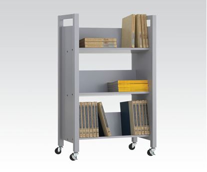 Picture of Gray Bookshelf With Caster