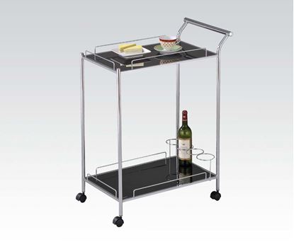 Picture of Modern Chrome Black Serving Cart 