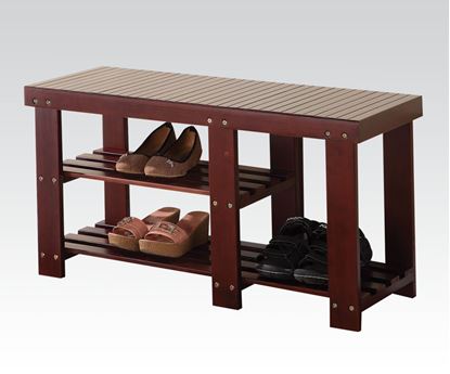Picture of Dark Walnut Bench With Shoe Rack