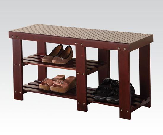 Picture of Dark Walnut Bench With Shoe Rack