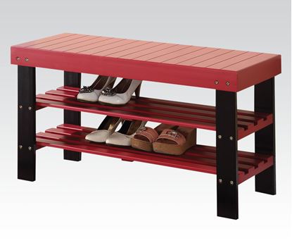Picture of Red Bench With Shoe Rack