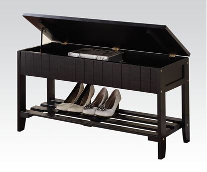 Picture of Black Storage Bench With Shoe Rack